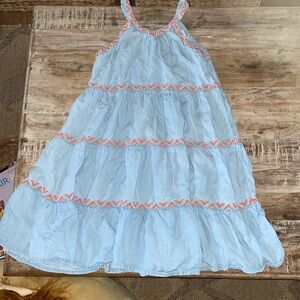 Peek tiered chambray dress
